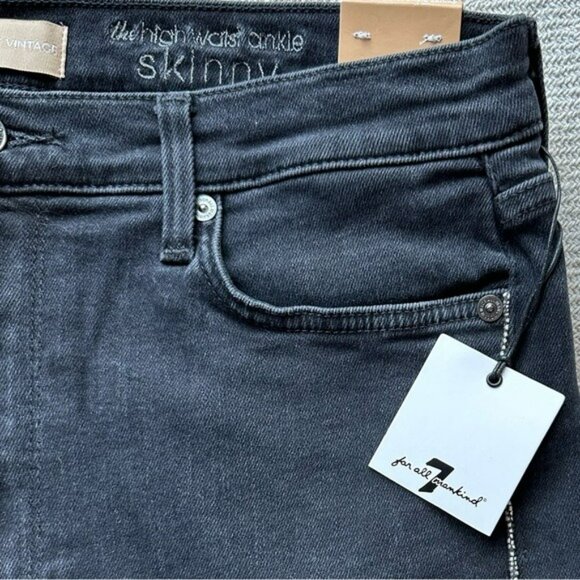 7 for All Mankind High Waist Ankle Skinny Jeans Size 32 NWT - Picture 4 of 9